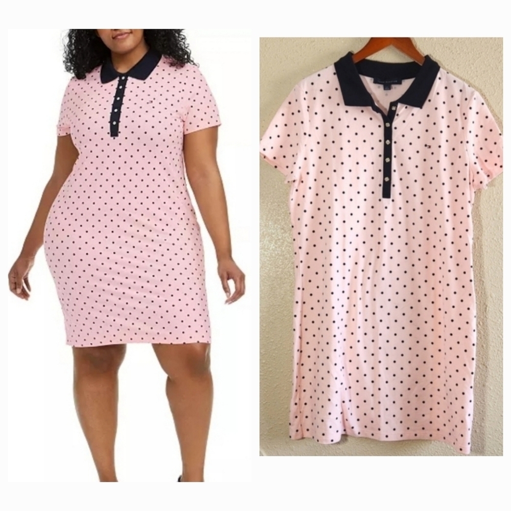 TOMMY Hilfiger Pink Polka Dot Polo Dress